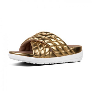 Fitflop Loosh Luxe Slide Metallic M06 010 Gold MIXNYCSHOP