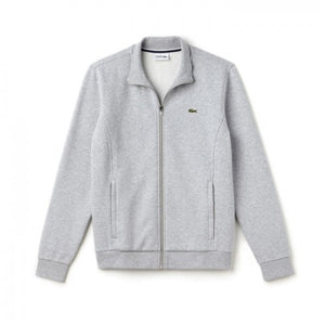 Lacoste Men Sport Full Zip Fleece Tennis Sweatshirt |SH7616| Silver Grey Chine CCA