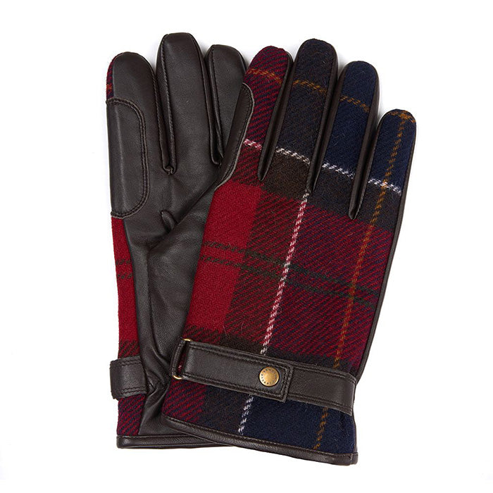 Barbour Men Newbrough Tartan Gloves |MGL0051RE35| Red Tartan RE35