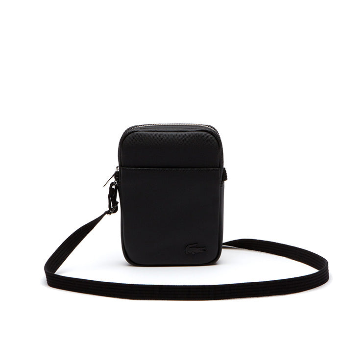 Lacoste Men Classic Petit Pique Vertical Zip Bag |NH2340HC| Black 000